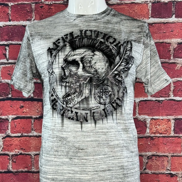 Affliction Men's Short Sleeve Graphic T-shirt -Gray / Black -Various Sizes- NWT - Picture 2 of 11